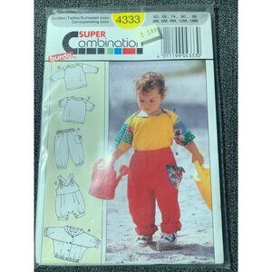 Burda Child Shirt Pants Jumper Sewing Pattern sz 3 months to 18 months 4333 - un